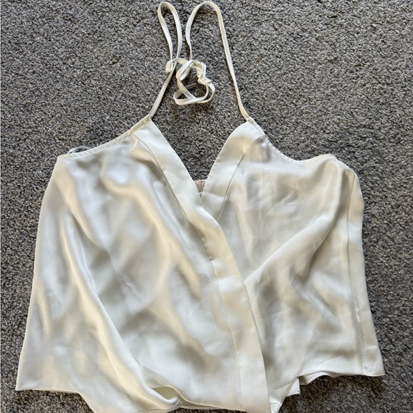 Ramy Brook Tops - Ramy Brook White Satin Wrap Blouse